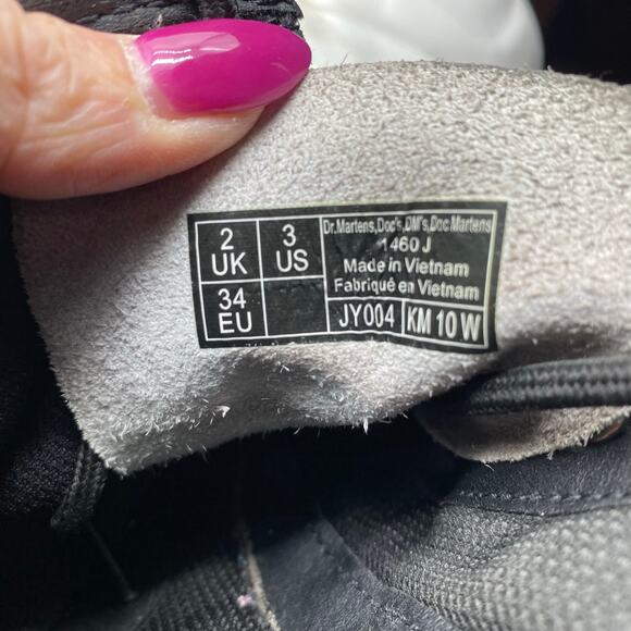 Dr. Martens White Combat Moto Zip-Up Boots Biker Leather Kid's Girl's size 3 - Picture 7 of 8